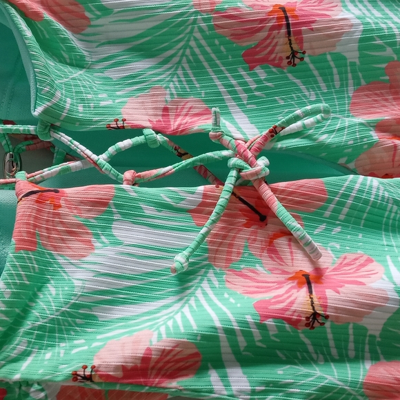 Ymi Floral Lace up swim suit Sz S - Picture 4 of 7